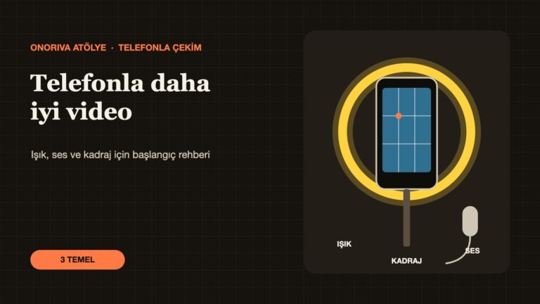 Halka ışık önünde telefon, yaka mikrofonu ve üçte bir ızgarası illüstrasyonu