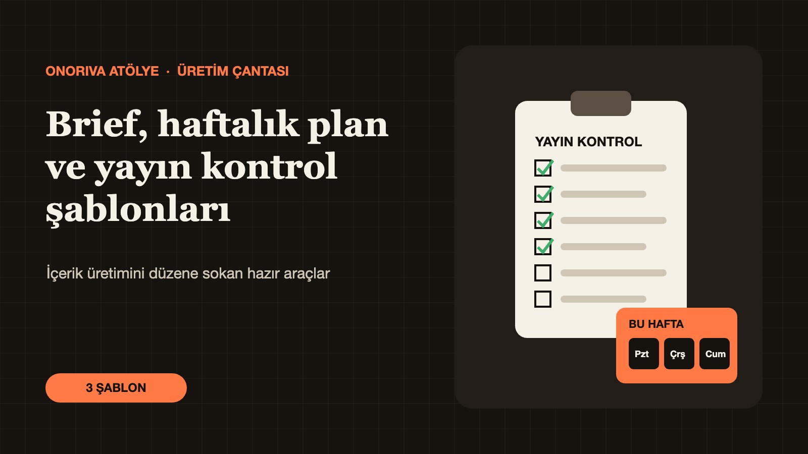 Pano üzerinde kontrol listesi ve haftalık takvim illüstrasyonu