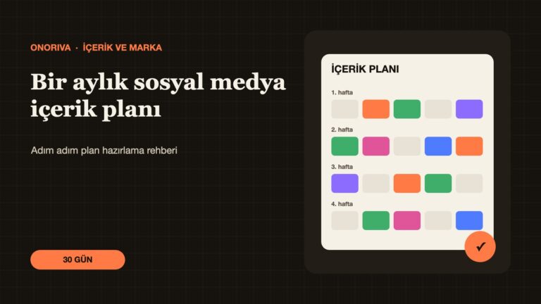 Renkli içerik etiketleriyle dolu aylık plan tablosu illüstrasyonu