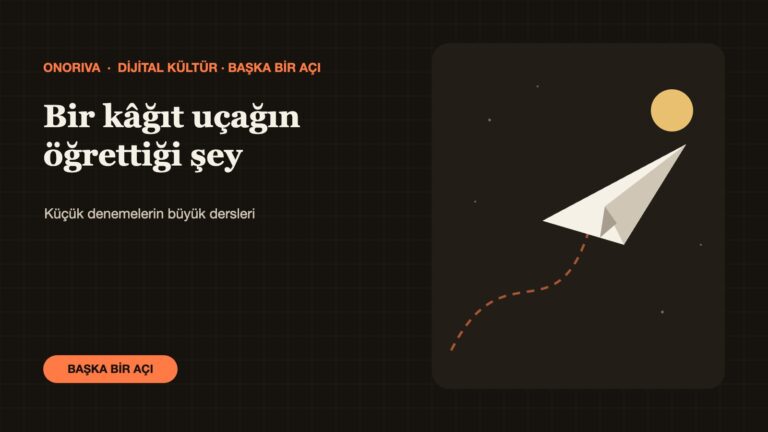 Kesik çizgili uçuş rotası çizerek süzülen kâğıt uçak illüstrasyonu
