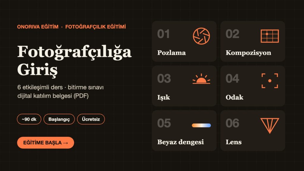 Fotoğrafçılığa Giriş eğitim kapağı